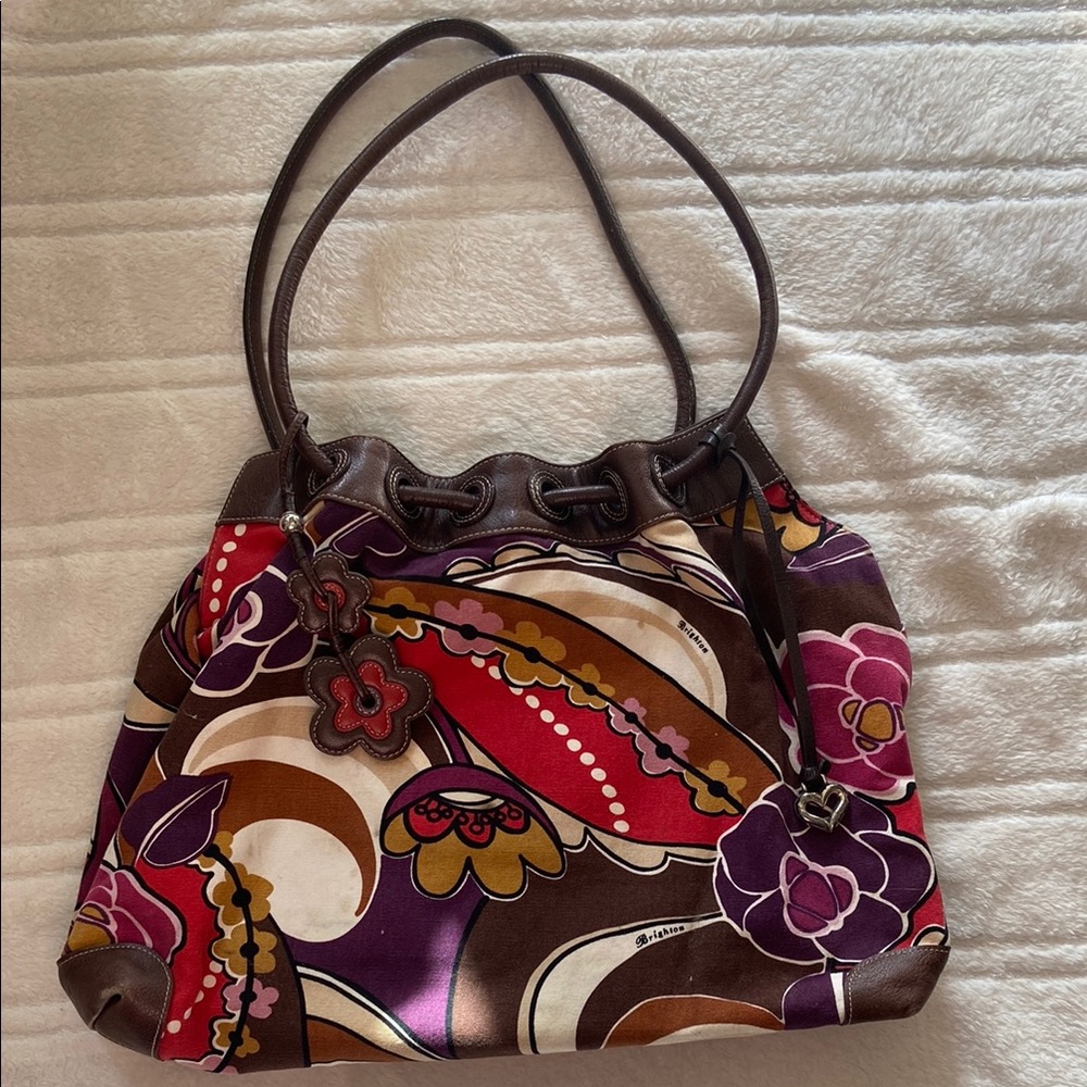Brighton Collection Purple and Brown Shoulder Bag with Hobo Style